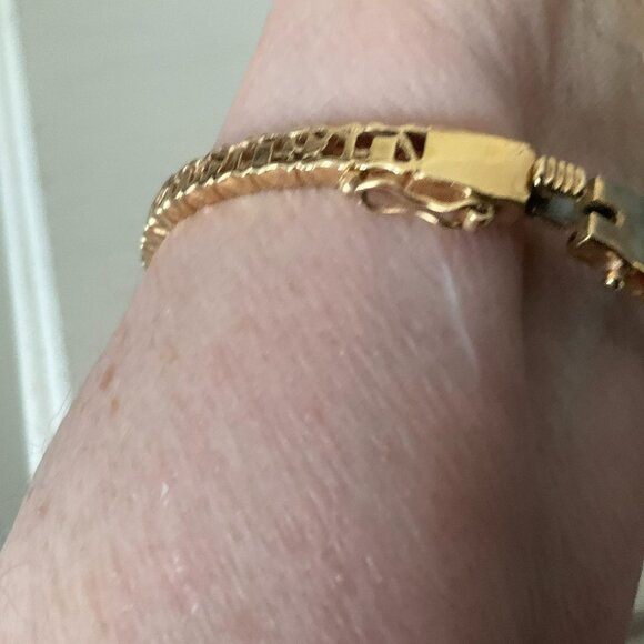 Vintage 14k solid gold bangle bracelet with 3 large amethysts one-of-a-kind! - Picture 7 of 11